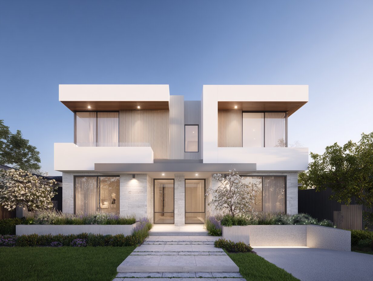 Modern luxury property showcasing development potential